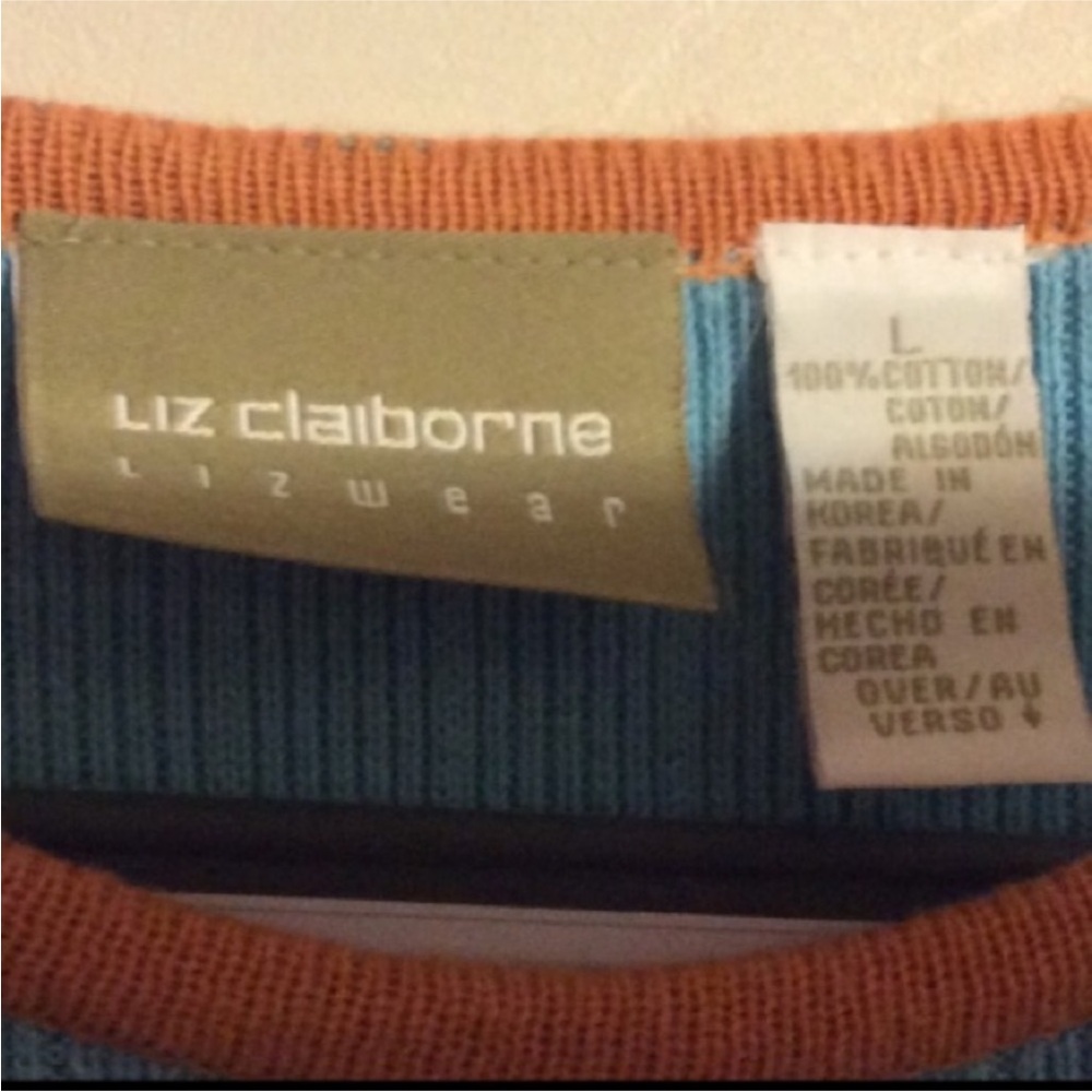 LIZ CLAIBORNE LIZWEAR Colorful Summer SWEATER Size LARGE - Picture 3 of 9